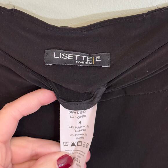 Lisette L Montreal Dress Pants Womens 8 Black Mid Rise Pull On Straight Career - Picture 8 of 9